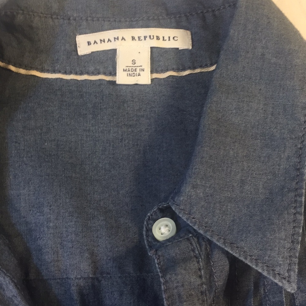 Banana republic cotton rolls sleeve shirt sz small - Picture 2 of 8